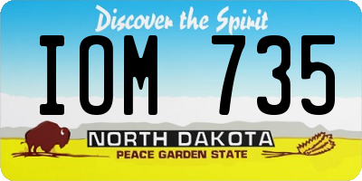 ND license plate IOM735