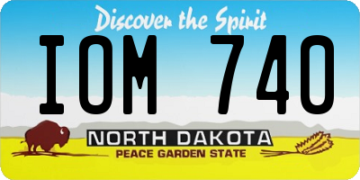 ND license plate IOM740