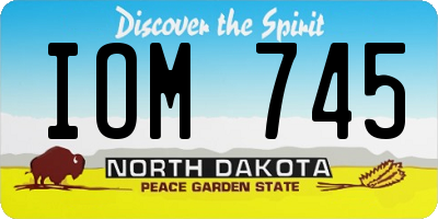 ND license plate IOM745