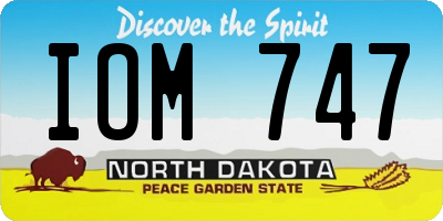ND license plate IOM747