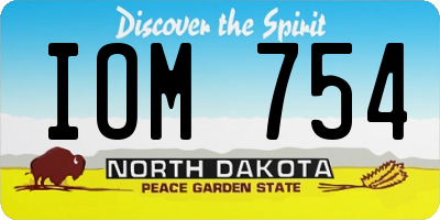 ND license plate IOM754