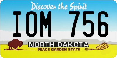 ND license plate IOM756