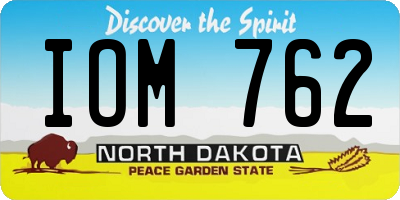 ND license plate IOM762