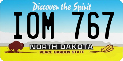 ND license plate IOM767