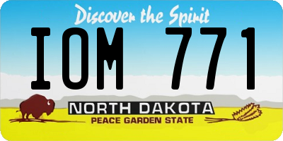 ND license plate IOM771
