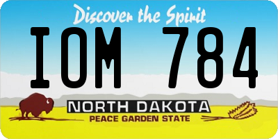 ND license plate IOM784