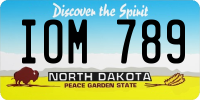 ND license plate IOM789