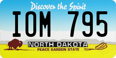 ND license plate IOM795