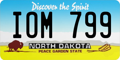 ND license plate IOM799