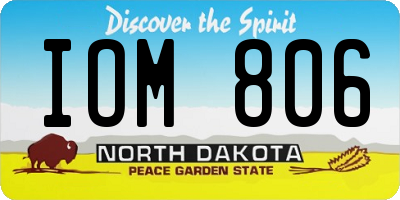 ND license plate IOM806