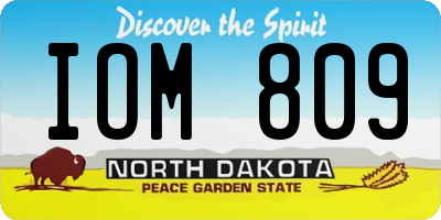 ND license plate IOM809