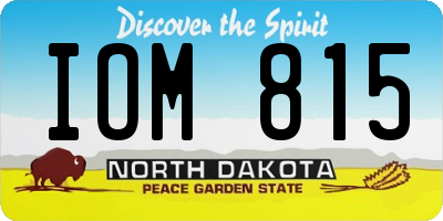 ND license plate IOM815