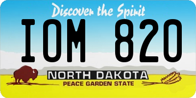 ND license plate IOM820