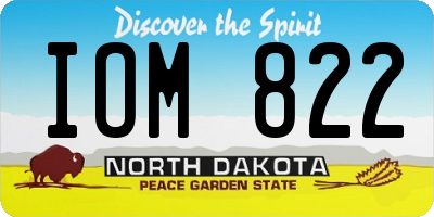 ND license plate IOM822