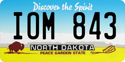 ND license plate IOM843
