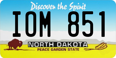 ND license plate IOM851