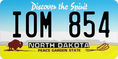 ND license plate IOM854