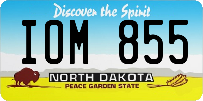 ND license plate IOM855