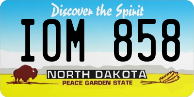 ND license plate IOM858