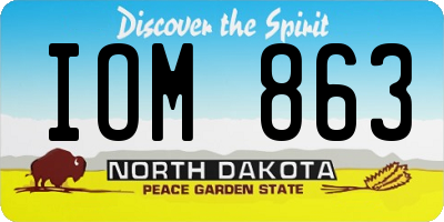 ND license plate IOM863