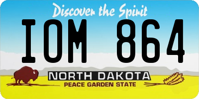 ND license plate IOM864