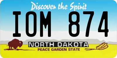 ND license plate IOM874