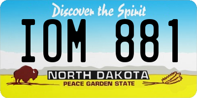 ND license plate IOM881