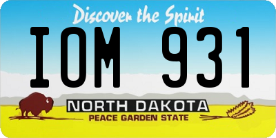 ND license plate IOM931