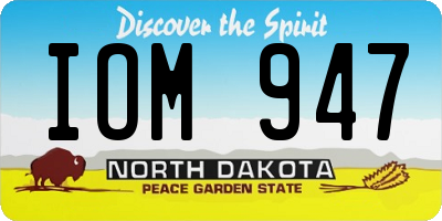 ND license plate IOM947