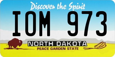 ND license plate IOM973