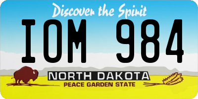 ND license plate IOM984