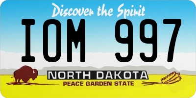 ND license plate IOM997