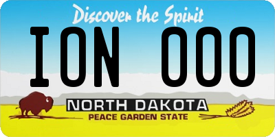 ND license plate ION000