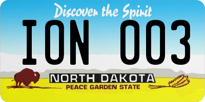 ND license plate ION003