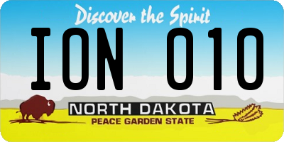 ND license plate ION010