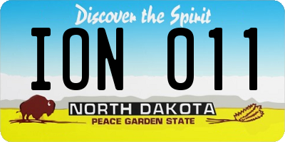 ND license plate ION011
