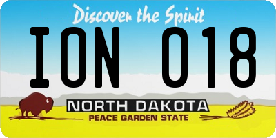 ND license plate ION018