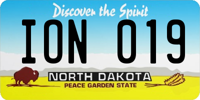 ND license plate ION019
