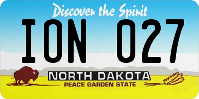 ND license plate ION027