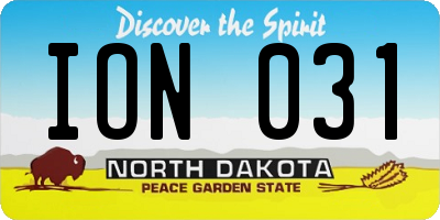 ND license plate ION031
