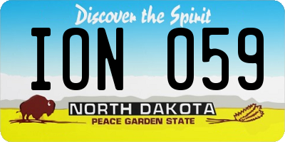 ND license plate ION059