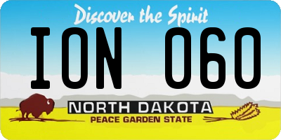 ND license plate ION060