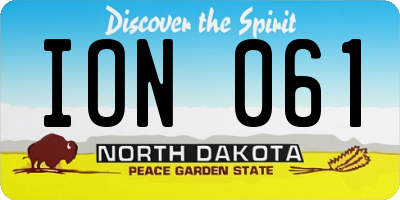 ND license plate ION061