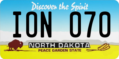 ND license plate ION070
