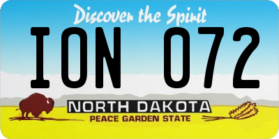 ND license plate ION072