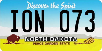 ND license plate ION073