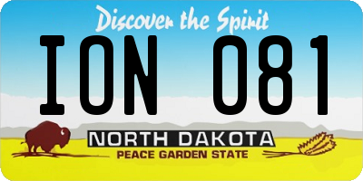 ND license plate ION081