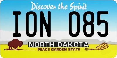 ND license plate ION085