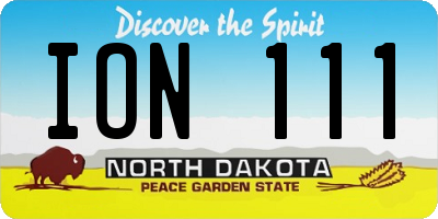 ND license plate ION111