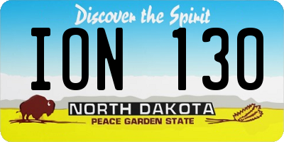 ND license plate ION130